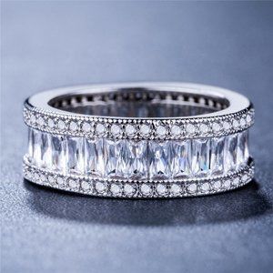 🌸Luxury Fashion 925 Sterling Silver Plated Classic CZ Ring, GPMB1502-8
